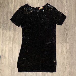 Ashish Black Sequin Short Dress